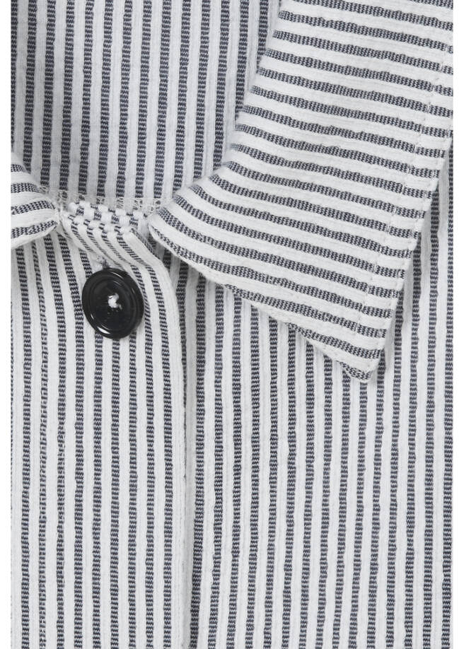 Gestreifte Sommerjacke Navy / Offwhite Seersucker /