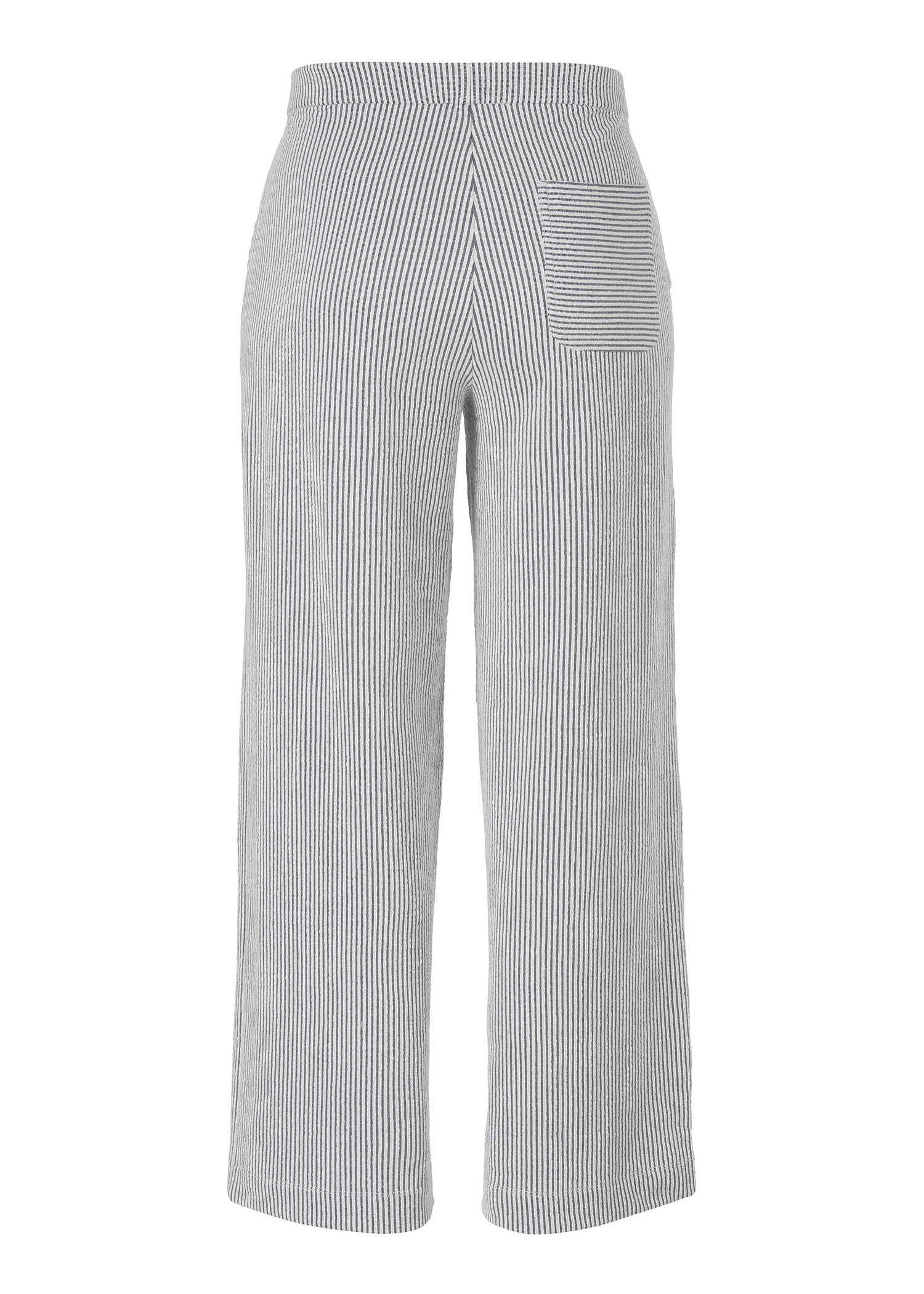 Gestreifte Sommerhose weites Bein Navy / Offwhite Seersucker /