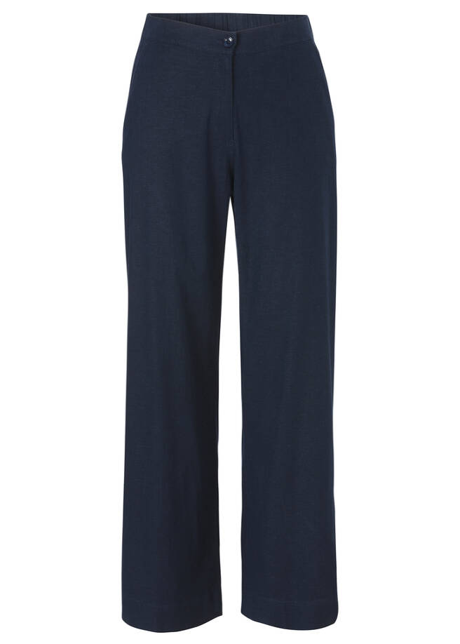 Leichte Premium Kombihose Leinenmix Navy navy Frontansicht