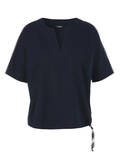 Leichte Premium Halbarmbluse Leinenmix Navy /