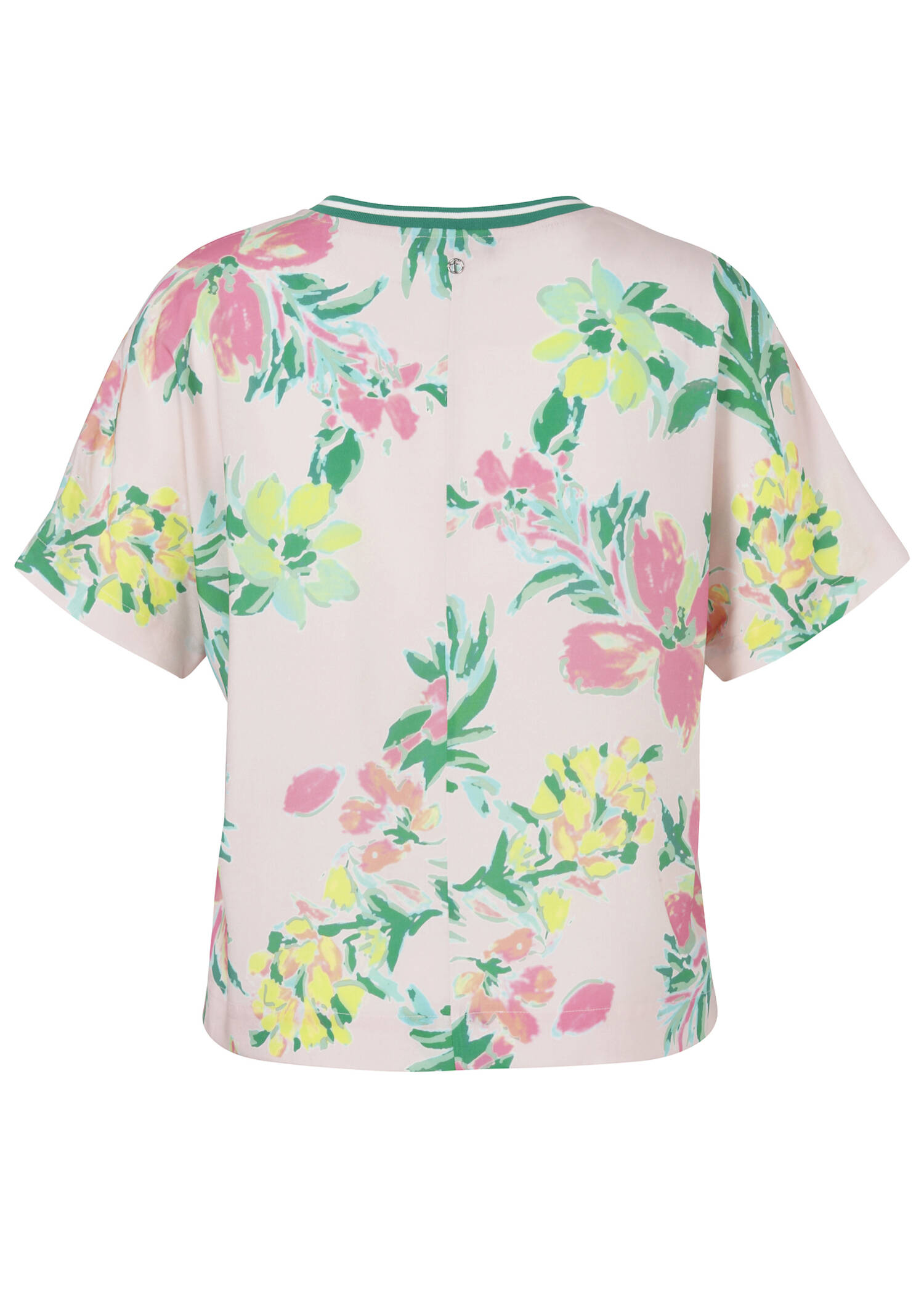 Fließende Viskosebluse Kurzarm mit Print /