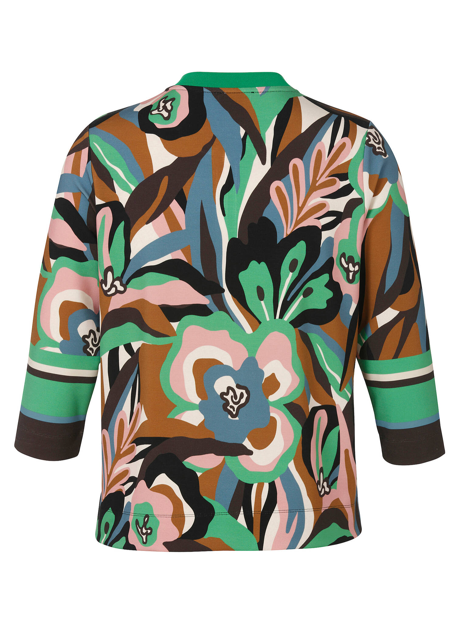 Topmodisches 3/4-Arm Print-Sweatshirt im 70iger-Jahre Stil /