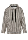 Edles Kapuzen-Sweatshirt mit Bicolor-Print Schwarz / Sand /