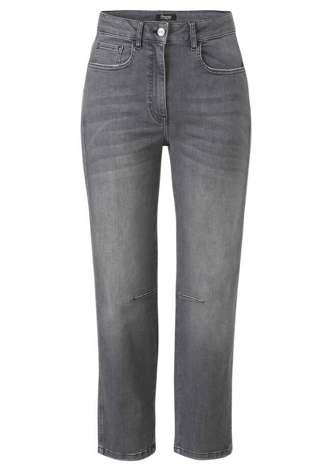 Knöchellange 5-Pocket Jeans mit Powerstretch Light Used / Anthrazit anthra denim Frontansicht