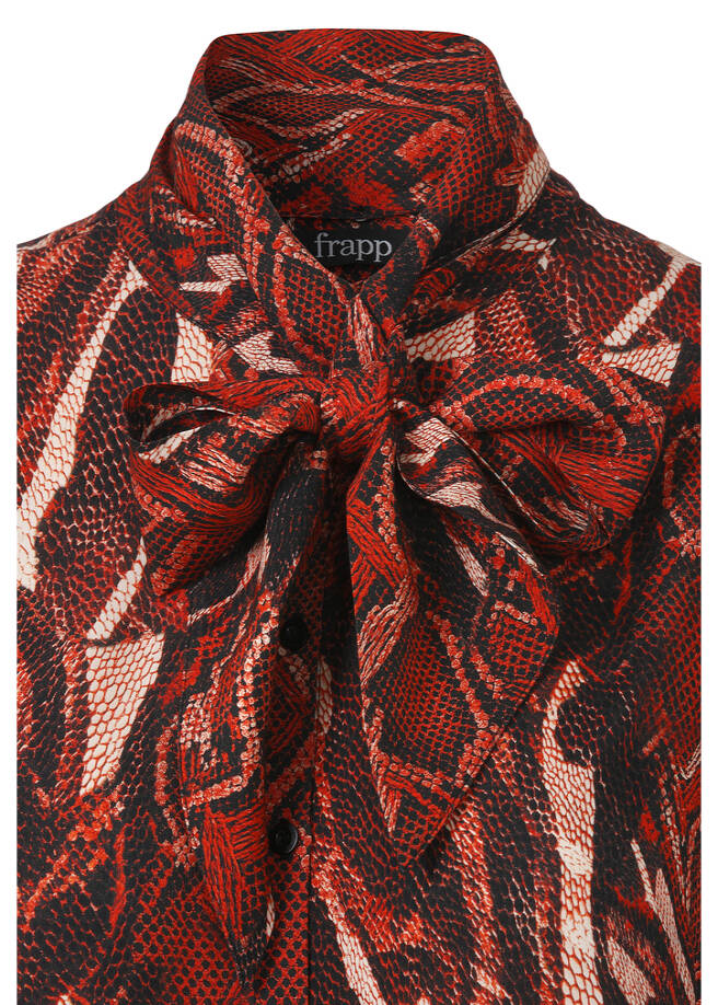 Fashionista's Stehkragen-Bluse mit abnehmbarer Schluppe /