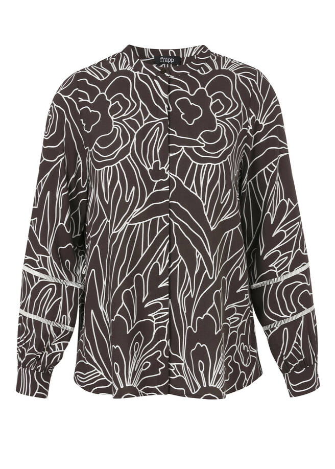 Edle Trendbluse mit Print Chocolate & Butter chocolate/butter Frontansicht