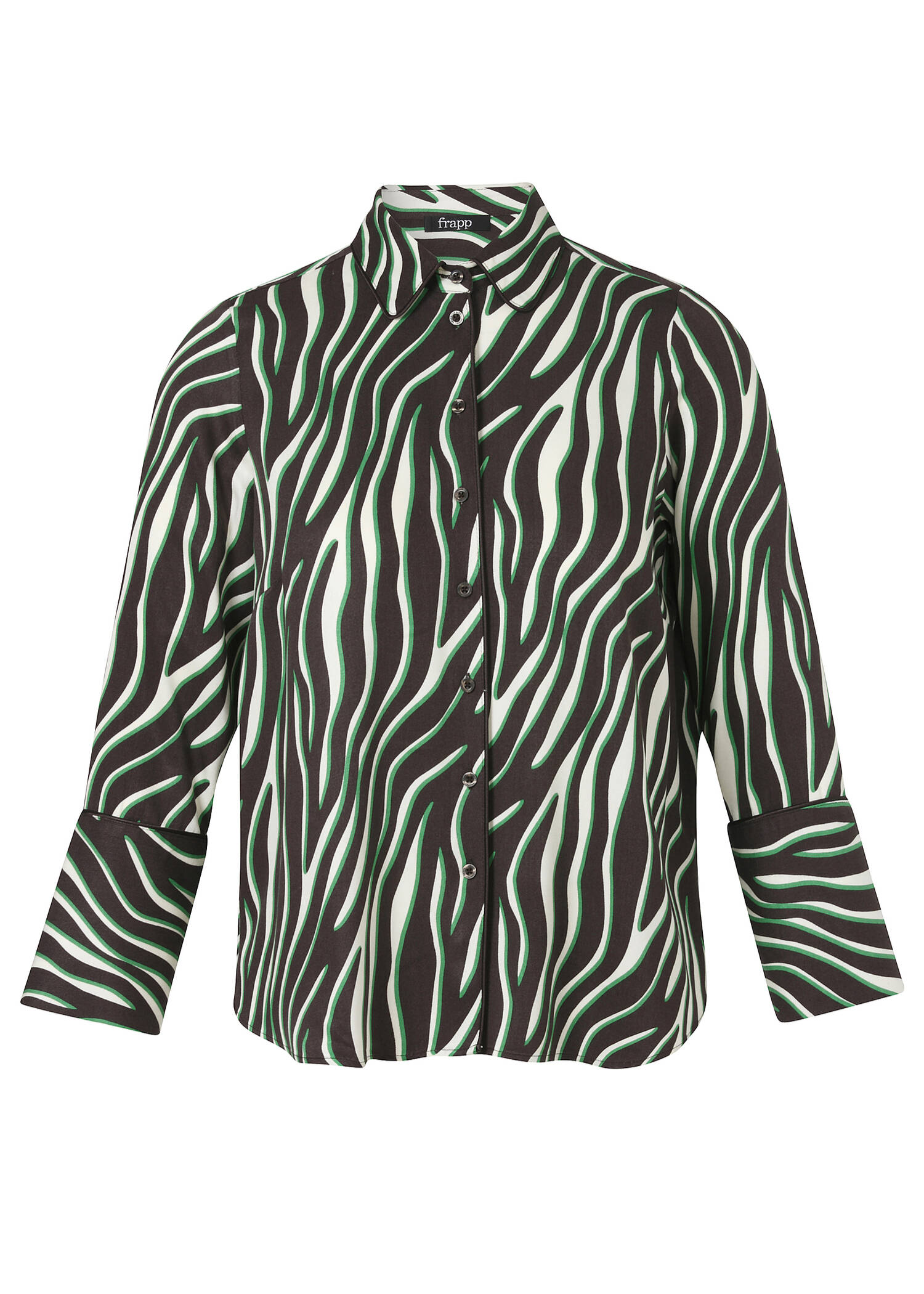 Fließende Hemdbluse mit modischem Retro-Print /
