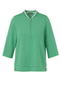 3/4-Arm Stehkragen-Sweatshirt mit Zipper / 