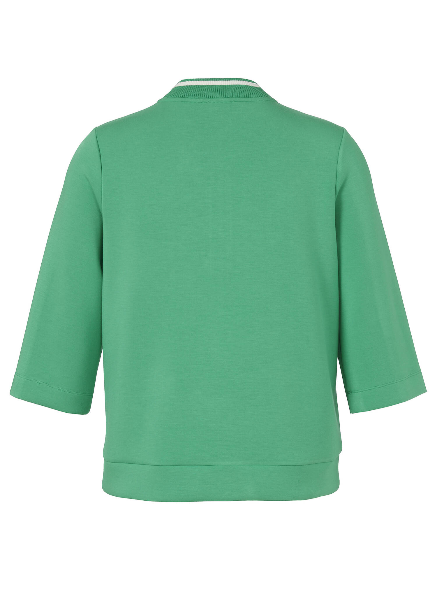 3/4-Arm Stehkragen-Sweatshirt mit Zipper / 