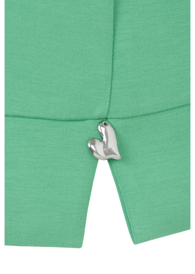 3/4-Arm Stehkragen-Sweatshirt mit Zipper / 