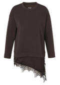 Raffiniertes Sweatshirt mit Blusenansatz / 