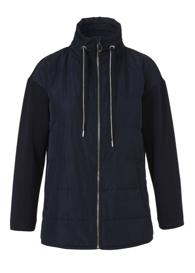 Leichte Übergangs-Jacke mit Stepp-Details navy Frontansicht
