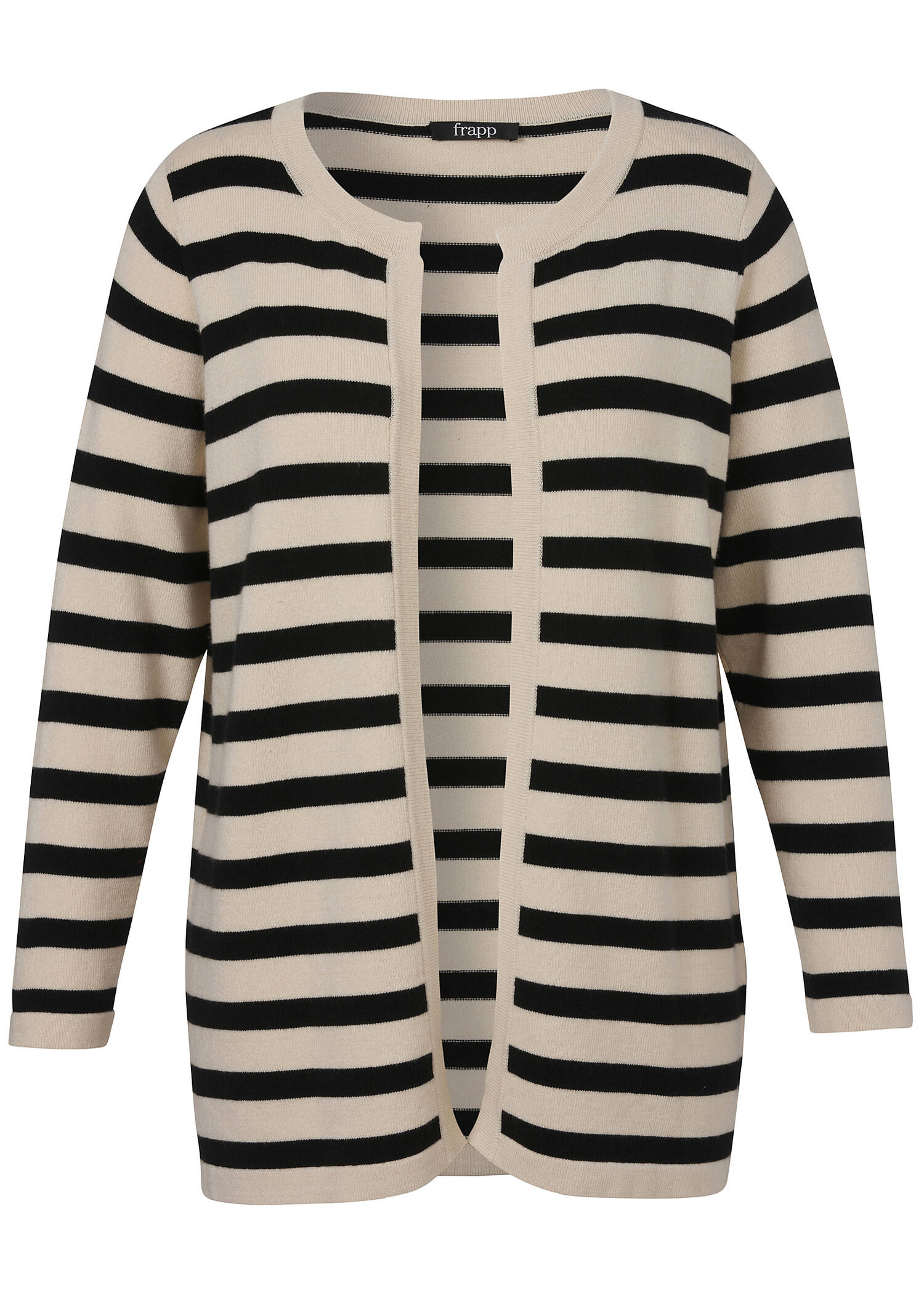 Offene Feinstrickjacke geringelt /