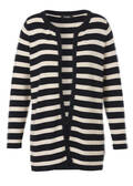 Offene Feinstrickjacke geringelt / 