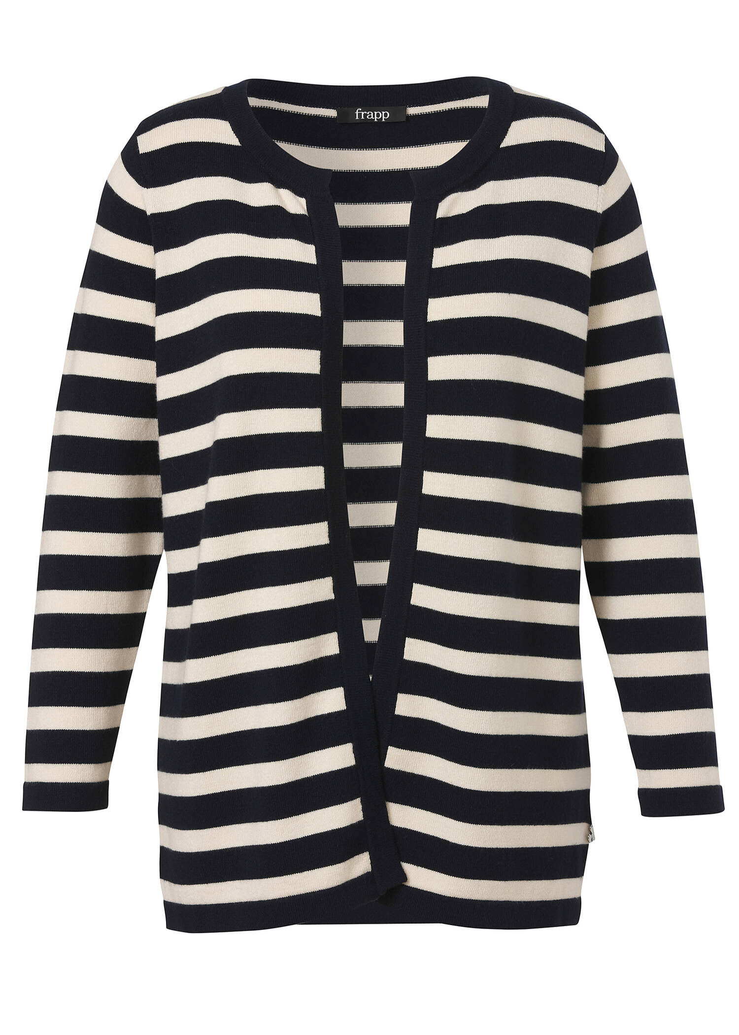 Offene Feinstrickjacke geringelt / 