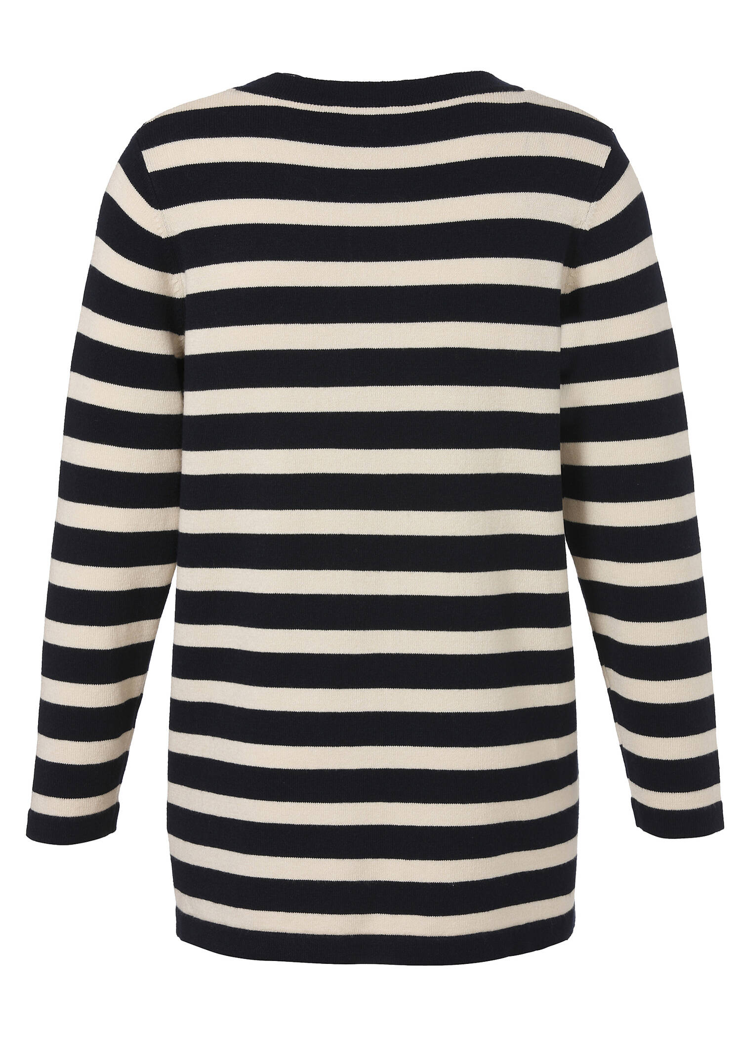 Offene Feinstrickjacke geringelt / 