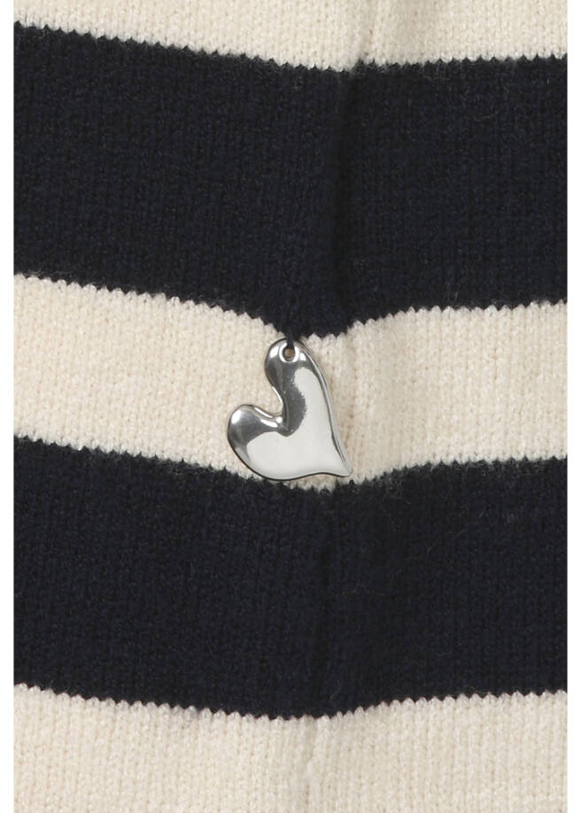Offene Feinstrickjacke geringelt / 