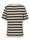Halbarm Feinstrick-Pullover geringelt /