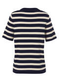 Halbarm Feinstrick-Pullover geringelt / 