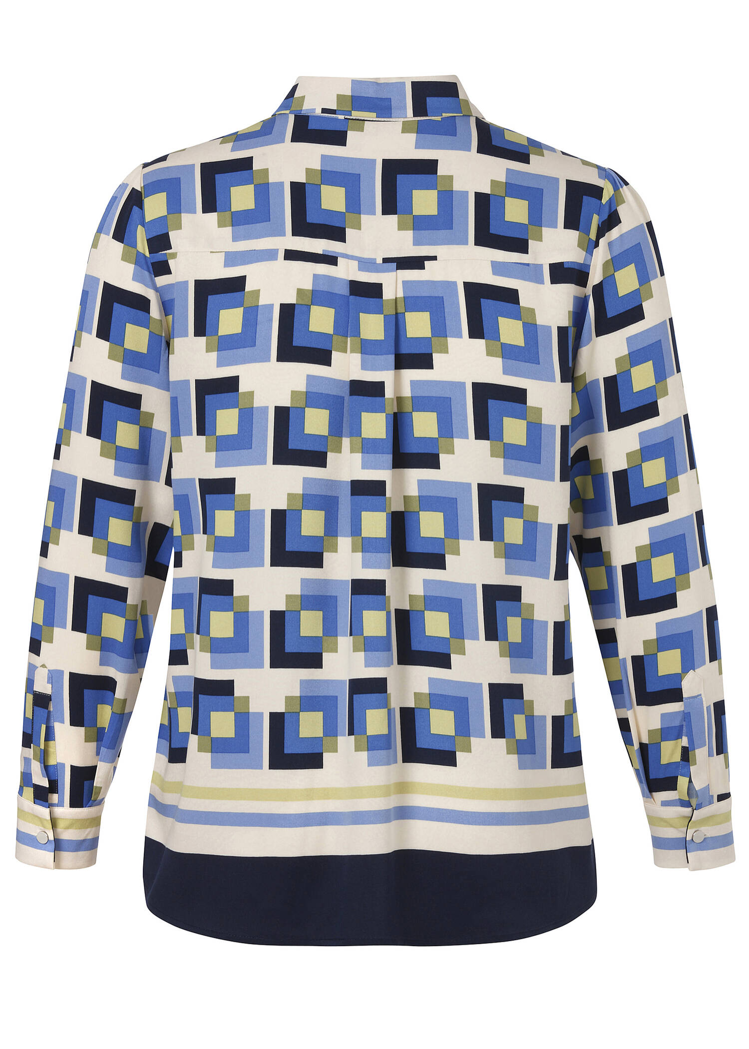 Fließende Hemdbluse mit verdeckter Knopfleiste / 
