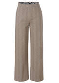 Elastische Stoffhose mit feinem Fischgratmuster /