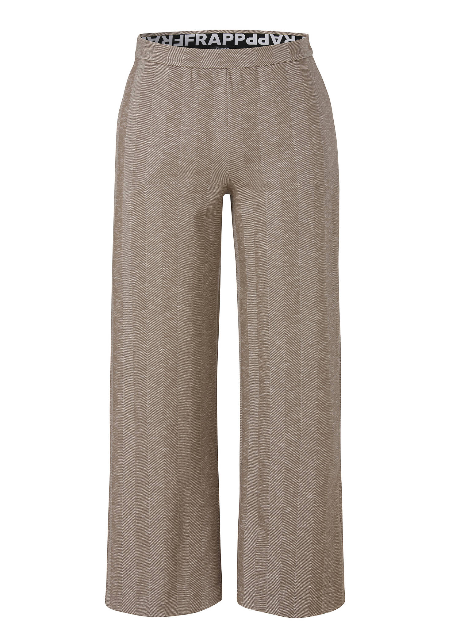 Elastische Stoffhose mit feinem Fischgratmuster /