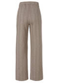 Elastische Stoffhose mit feinem Fischgratmuster /