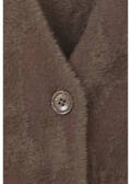 Moderne Strickjacke in Nougat mit Plüschmuster /