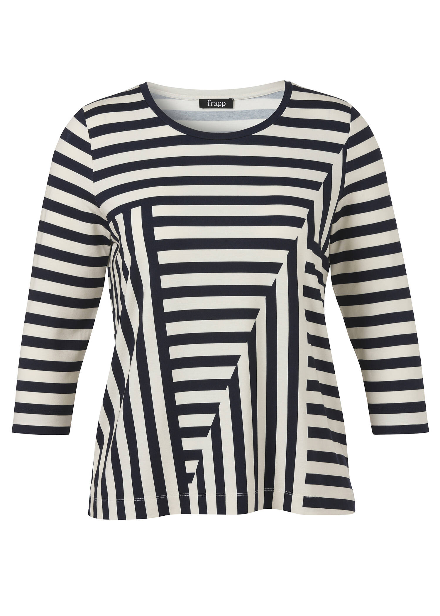 3/4-Arm Viskose-Jersey Shirt mit Streifenmuster / 