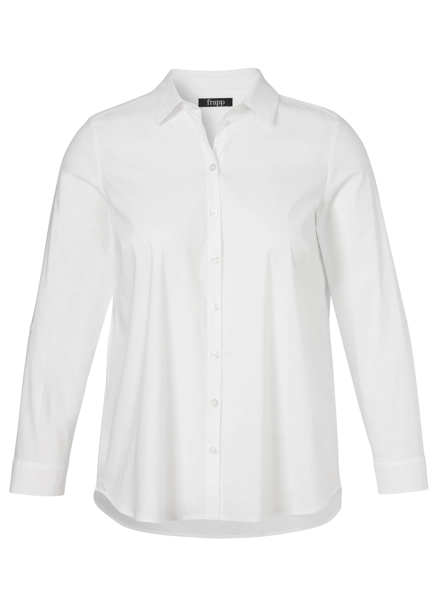 Weiße Baumwoll-Stretch Bluse / 