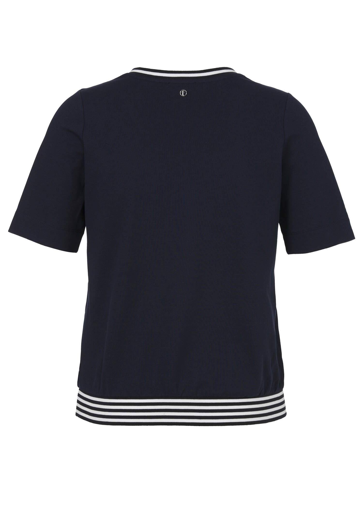 Edles Halbarm-V-Shirt Baumwoll-Piqué / 