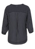 Zarte 3/4-Arm Viskose Schlupfbluse mit Längsstreifen / 