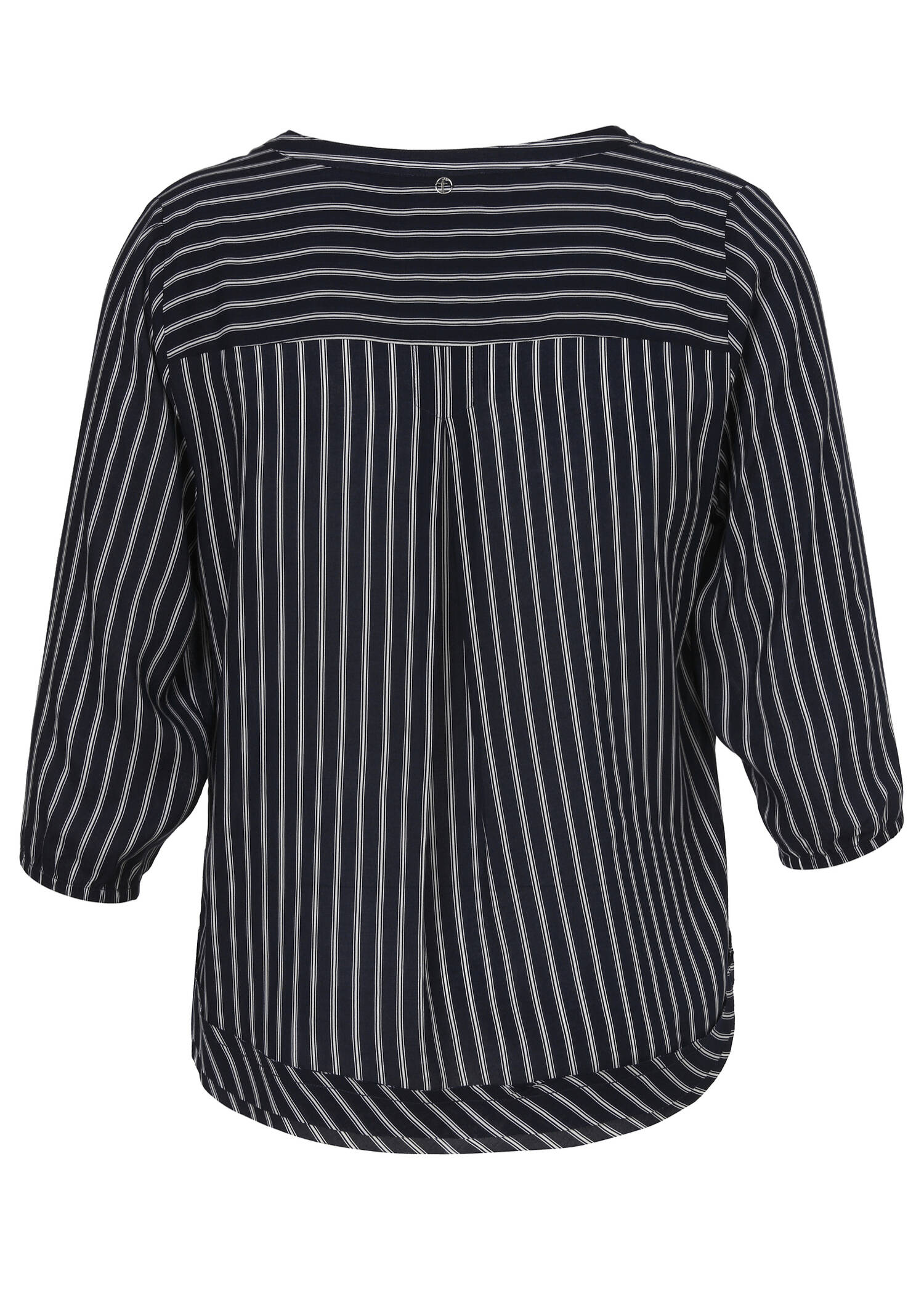 Zarte 3/4-Arm Viskose Schlupfbluse mit Längsstreifen / 