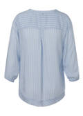 Zarte 3/4-Arm Viskose Schlupfbluse mit Längsstreifen / 