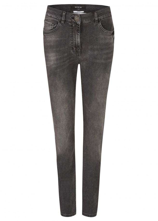 Vielseitige Basic-Jeans mit Used-Waschung mid grey denim Frontansicht